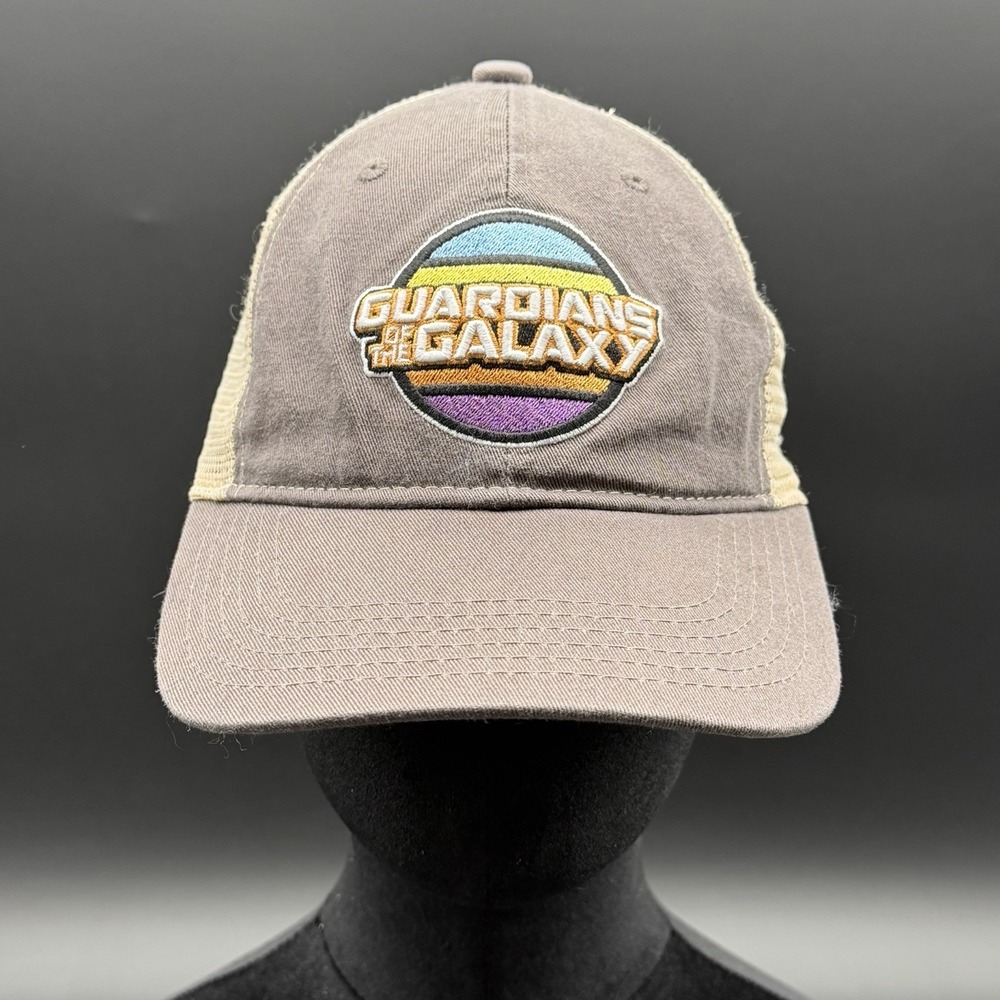 Disney Parks Marvel Guardians Of The Galaxy Trucker Hat Gray Tan Mesh Cap New